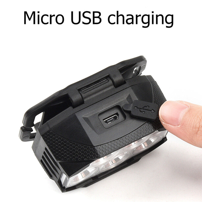 Portable Headlight Motion Sensor Camping Waterproof Rechargeable Mini Flashlight
