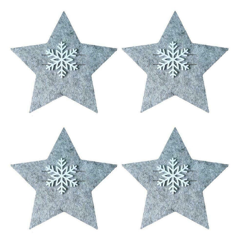 Christmas Stars Tableware Cutlery Holder Silverware Table Bags Decors Fork P8T4