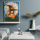Hand Painted Little Witch Paint By Number DIY Frameless Oil Picture Home Decor