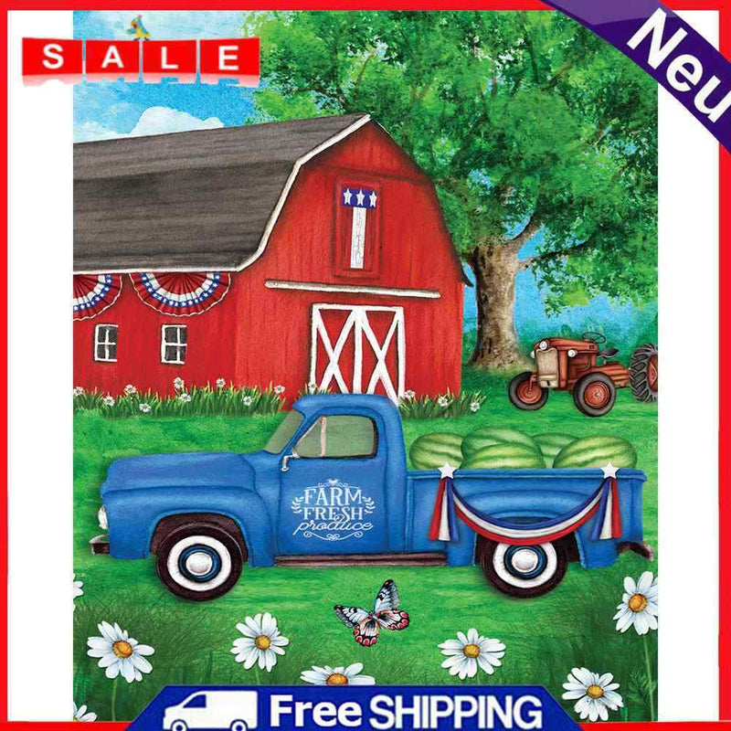 Farm Car Oil Paint By Numbers DIY Handpainted on Canvas Wall Art Gift Unframed