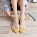Pure Heart Thin Ankle Socks Women Transparent Silk Short Socks (Yellow) Newly