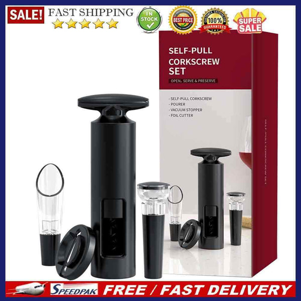 Wine Bottle Opener Set 4-Piece Professional Corkscrew for Wine Barware Kit