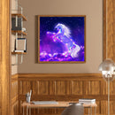 5D DIY Full Round Drill Diamond Paint Light Horse Mosaic Rhinestone Drawing