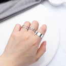 Rock Geometry Women Opening Circular Rings Set Stack Plain Band Gothic Punk