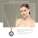 Evil Eye Pendant Necklace Chain - Blue Eyes Alloy Rope Chain (Blue Pink) Newly