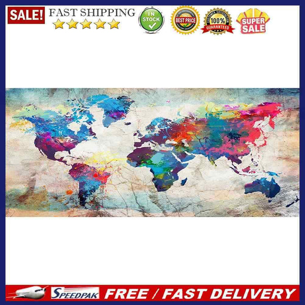 Home Decor Diamond Painting Abstract Map Drill Point Rhinestone Mosaic Pictur
