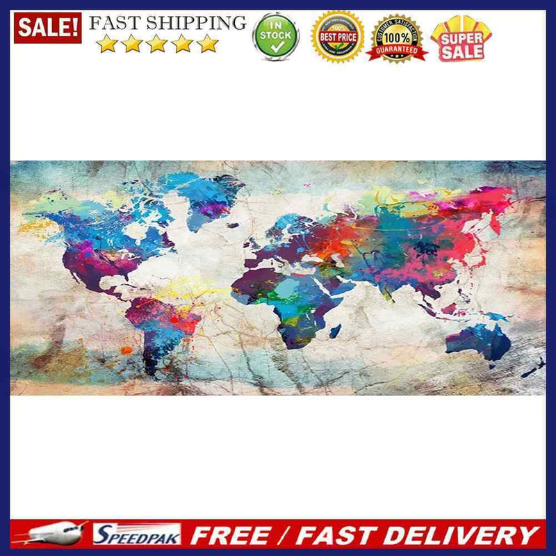 Home Decor Diamond Painting Abstract Map Drill Point Rhinestone Mosaic Pictur