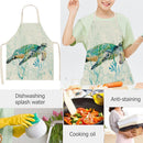 Linen Sea Turtle Print Kitchen Aprons Bibs for Women Men Household Cooking