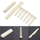 6-String Guitar Bridge Pins Saddle Nut Acoustic Cattle (White) Newly