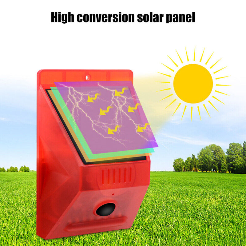 Solar Infrared Motion Sensor Alarm Light Outdoor Garden Security Lamp Waterproof