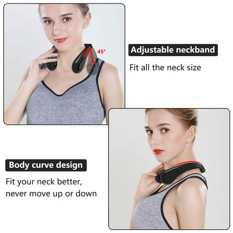 Portable Neck Fan-Ultra Quiet Air Cooler Outdoor Mute Leafless Ventilador
