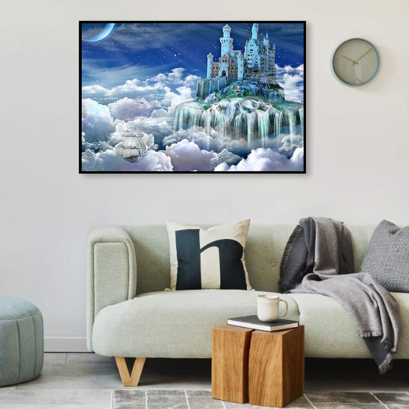 IY Full Round Drill Diamond Painting sky castle Mosaic Rhinestone Art