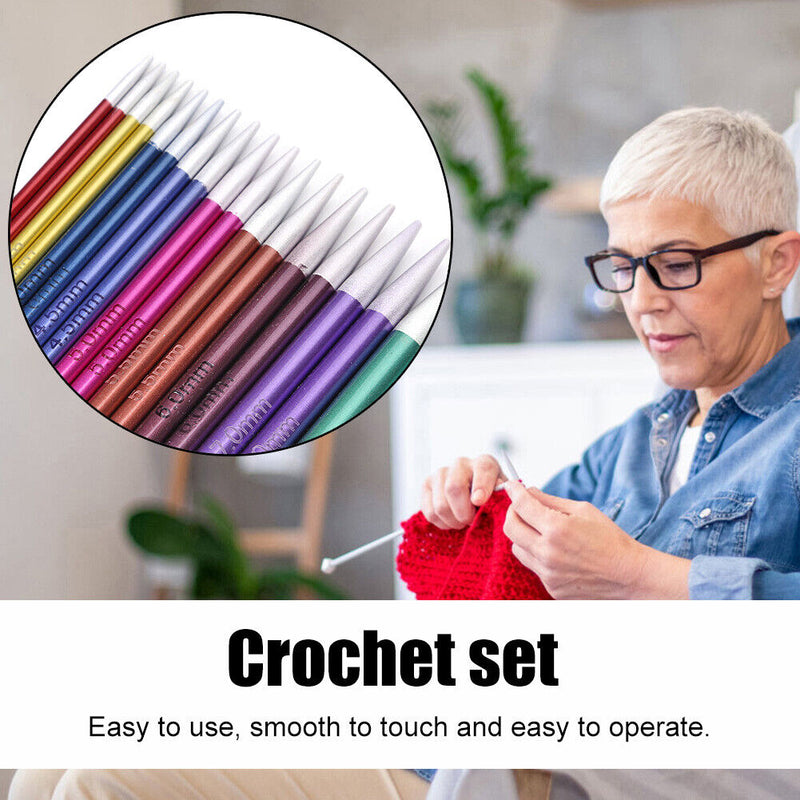 Aluminum Circular Crochet Hook Removable Circular Crochet for DIY Scarves Gloves