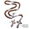 Wood Religious Necklace Holy With Rosary Catholic Christian Crucifix Cross