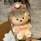 #A 1400ml Cute Bear Drinking Water Bottle Portable Summer Leak-Proof Straw Cup