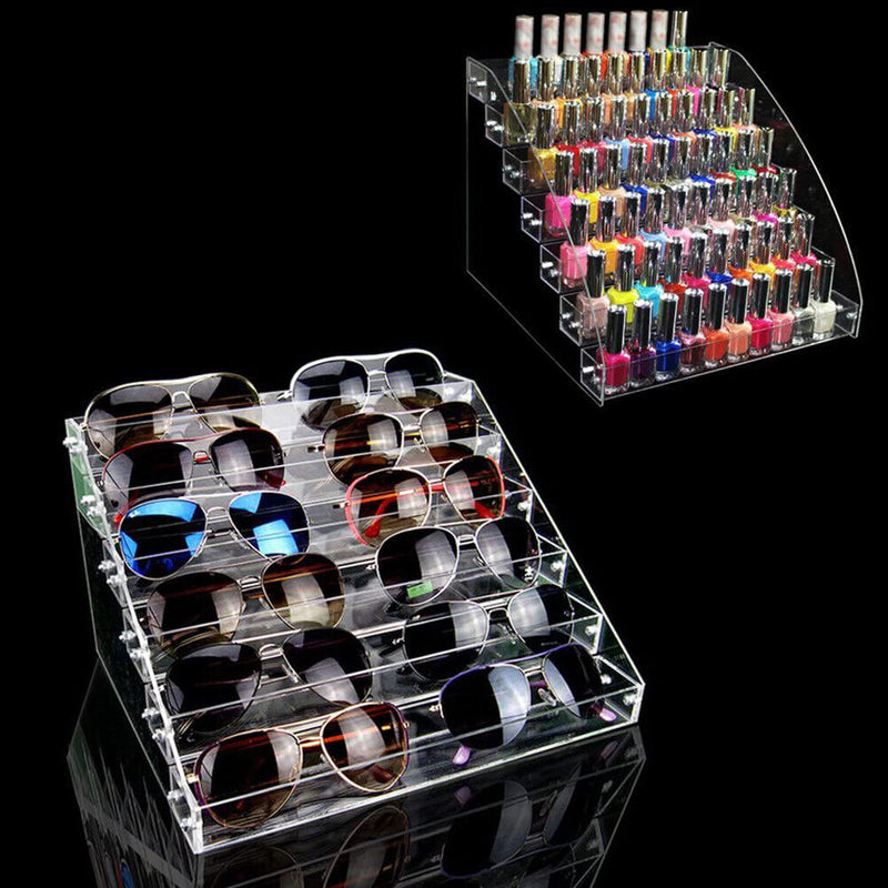 Tiered Acrylic Rack Nail Polish Display Jewelry Stand Kitchen Spice Storage Box