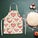 Heart Print Kitchen Linen Apron Waterproof Home Cooking Bibs (82x68cm)