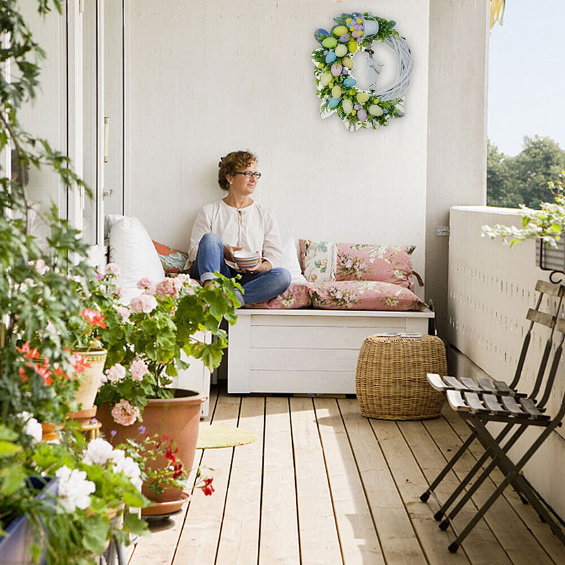 Easter Rabbit Wreath Door Acrylic Bunny Garland Home Decoration (D)