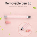 Dual Heads Dotting Wax Pen Point Drill Picker Nail Art Studs Dotter (Black)
