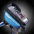 Bike Front Frame Touch Screen Waterproof Phone Bag Top Tube Pannier (Blue)