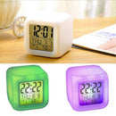 Alarm Clock 7Color Change LED Digital Glowing Modern Night Bedroom Light D6D4