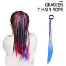 Girls Kids Elastic Wig Rubber Band Rope Ponytail Braider Hair Tie (Blue) Newly