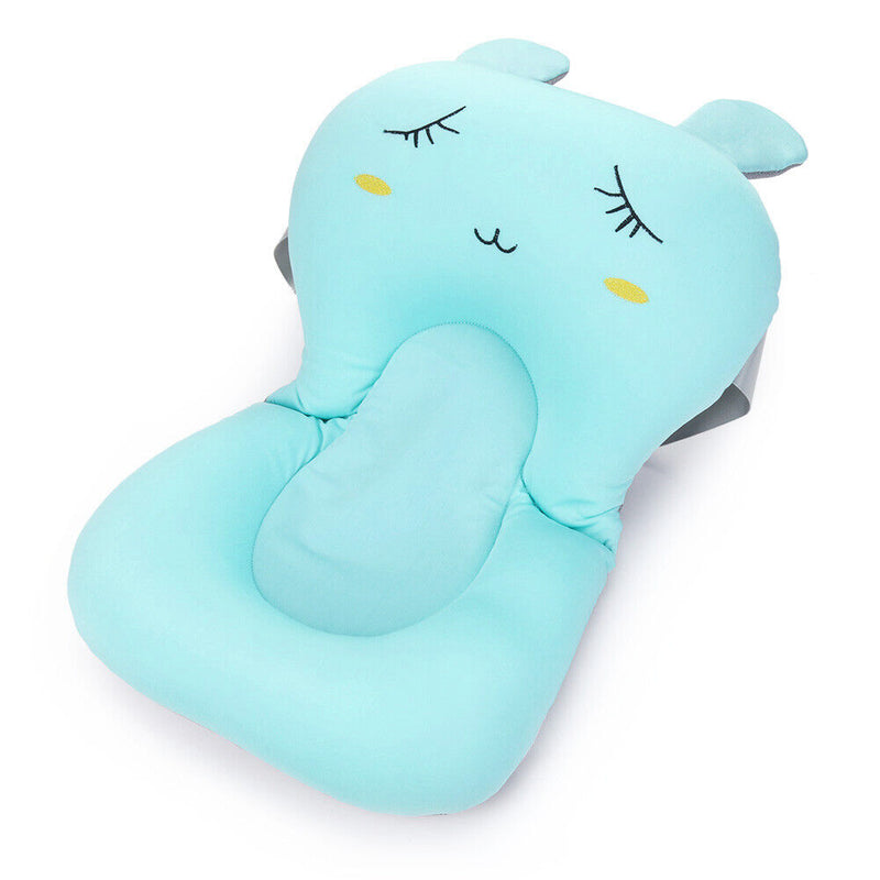 Cartoon Rabbit Soft Baby Shower Bath Pad Mat Adjustable Bath Rack (Blue) Newly