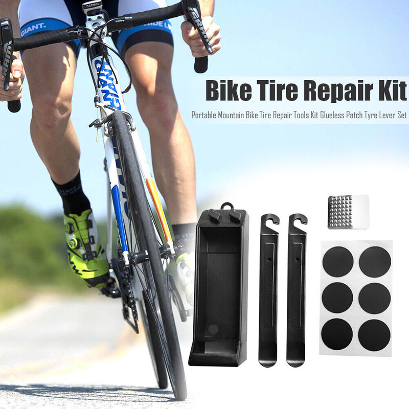 Portable Mountain Bike Tire Repair Tools Kit Glueless Patch MTB Repair Tool