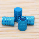 4pcs Aluminum Alloy Car Tire Wheel Tyre Caps Valve Stem Dust Covers (Blue)