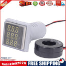 Square LED Digital Voltmeter Voltage Current Frequency Tester Meter (White)
