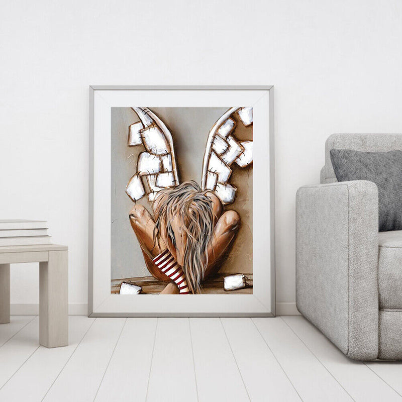 DIY Paint By Number Kit Frameless Broken Angel Handpainted Canvas Art Ornament
