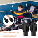 2x Silicone Drum Stick Sleeve Drumstick Practice Tips Mute Damper (Black) Newly