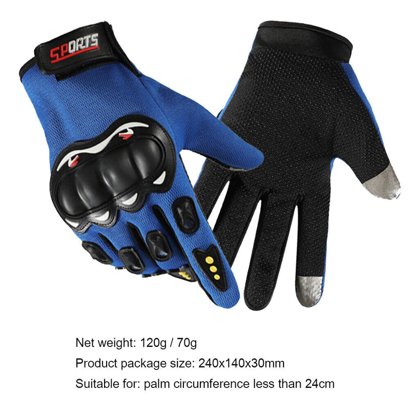 Anti-Skid MTB Bicycle Motorcycle Bike Protective Gloves (Blue Full Finger)