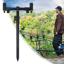 Carp Fishing Rod Holder Adjustable Fish Pole Stand with Bites Alarm Indicator