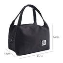 Waterproof Patch Lunch Bag Thermal Insulated Bento Case Handbag (Black) Newly