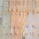 Tulip Flower Yarn Sheer Window Curtain Scarf Drapes for Bedroom (Orange)