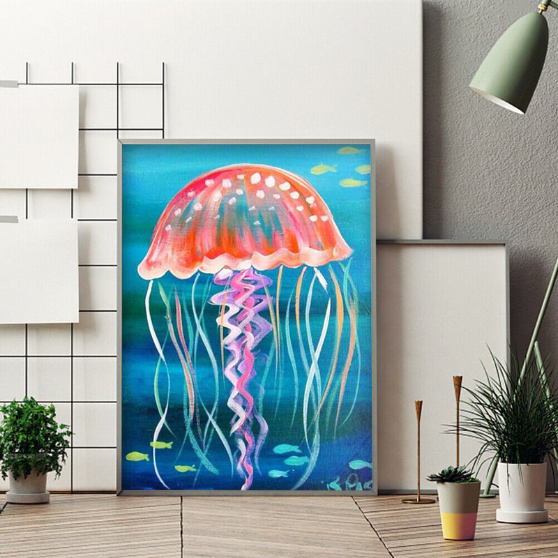 Marine Life Colouring Oil Canvas Pictures DIY Hand Painted Paint By Numbers Kit