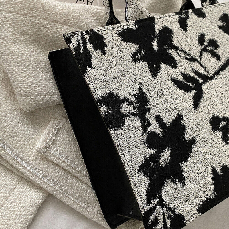 Fashion Women Crossbody Bags PU Canvas Floral Shoulder Ladies Travel Handbags