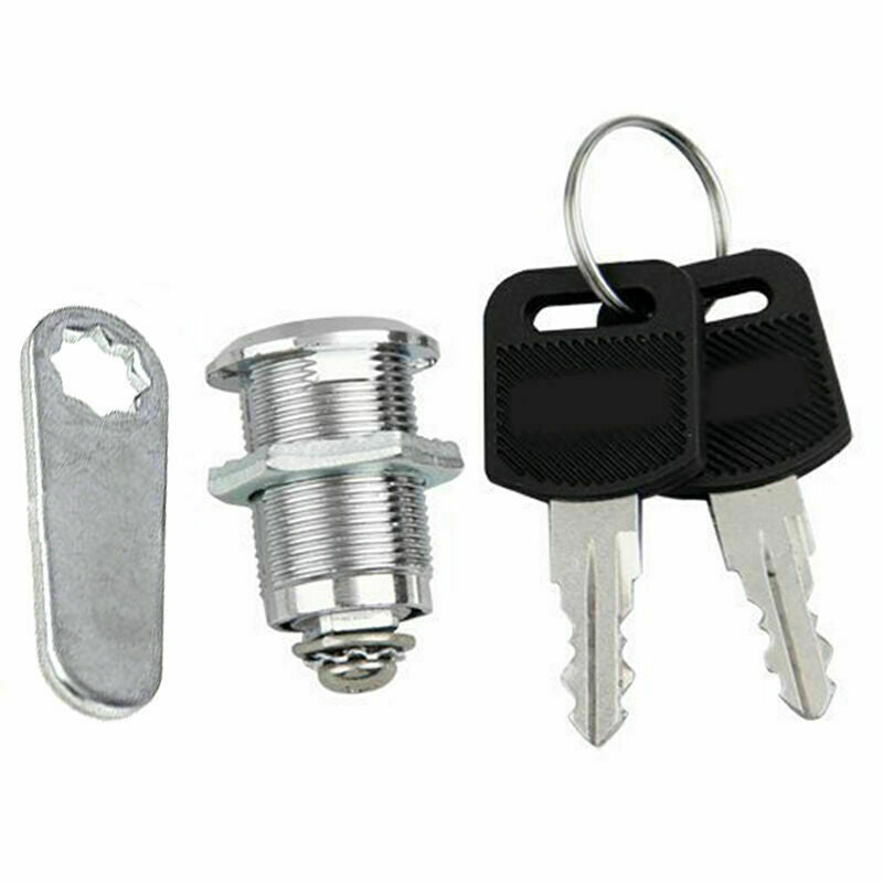 20mm Cam Lock+2 Keys For Door Cabinet Mailbox Post E7V2 Lock Box Drawer X9W5