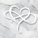 Metal Infinity Heart Art Love Wall Sign Decor for Living Room Home (White) Newly