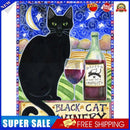 5D DIY Diamond Painting Kit Full Round Drill Letter Black Cat Decor (B4462)