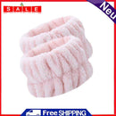 2pcs Absorbent Sweatband Flannel Waterproof for Washing Face (Light Pink)