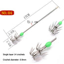 10pcs Double-Layer Umbrella Squid Hooks Glow in Dark Octopus Hook (4 Size) Newly