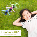 Funny Pull String Colorful LED Light Up Flying Saucer Disc Kids Development