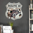 Route 30 Retro Metal Plate Tin Sign Shield Shape Plate for Bar Pub Club Cafe