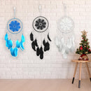 5pcs Handmade Feathers Beads Crochet Dream Catcher (White)