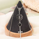 Party Religion Gothic Punk Heart Pendant Cross Necklace Jewelry Clavicle Chain