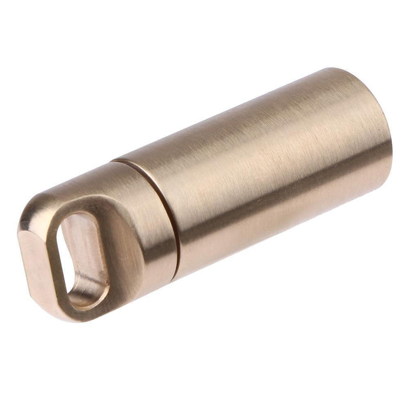 Waterproof Brass Medicine Bottle Drug Holder Pill Container Keychain(Small)