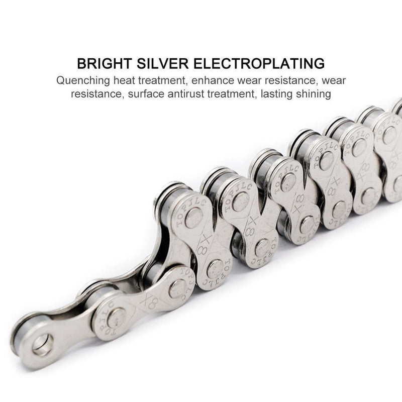 6 7 8 Speed Bicycle Chain Carbon Steel Bike Chain 1/2 x 2/32 inch 116 Links