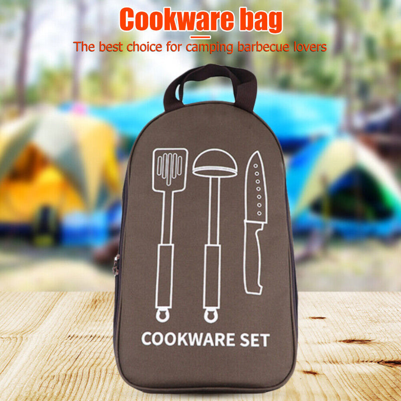 Outdoor Camping Cookware Storage Container Bags BBQ Travel Hiking Picnic Pouch